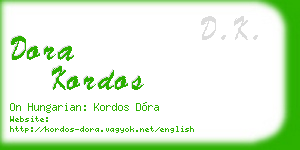 dora kordos business card