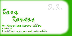 dora kordos business card